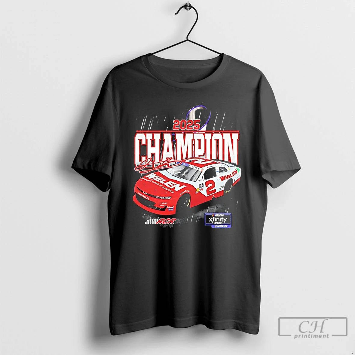 Classic Mens Jesse Love Jr Checkered Flag Sports Black 2025 Nascar Xfinity Series Champion