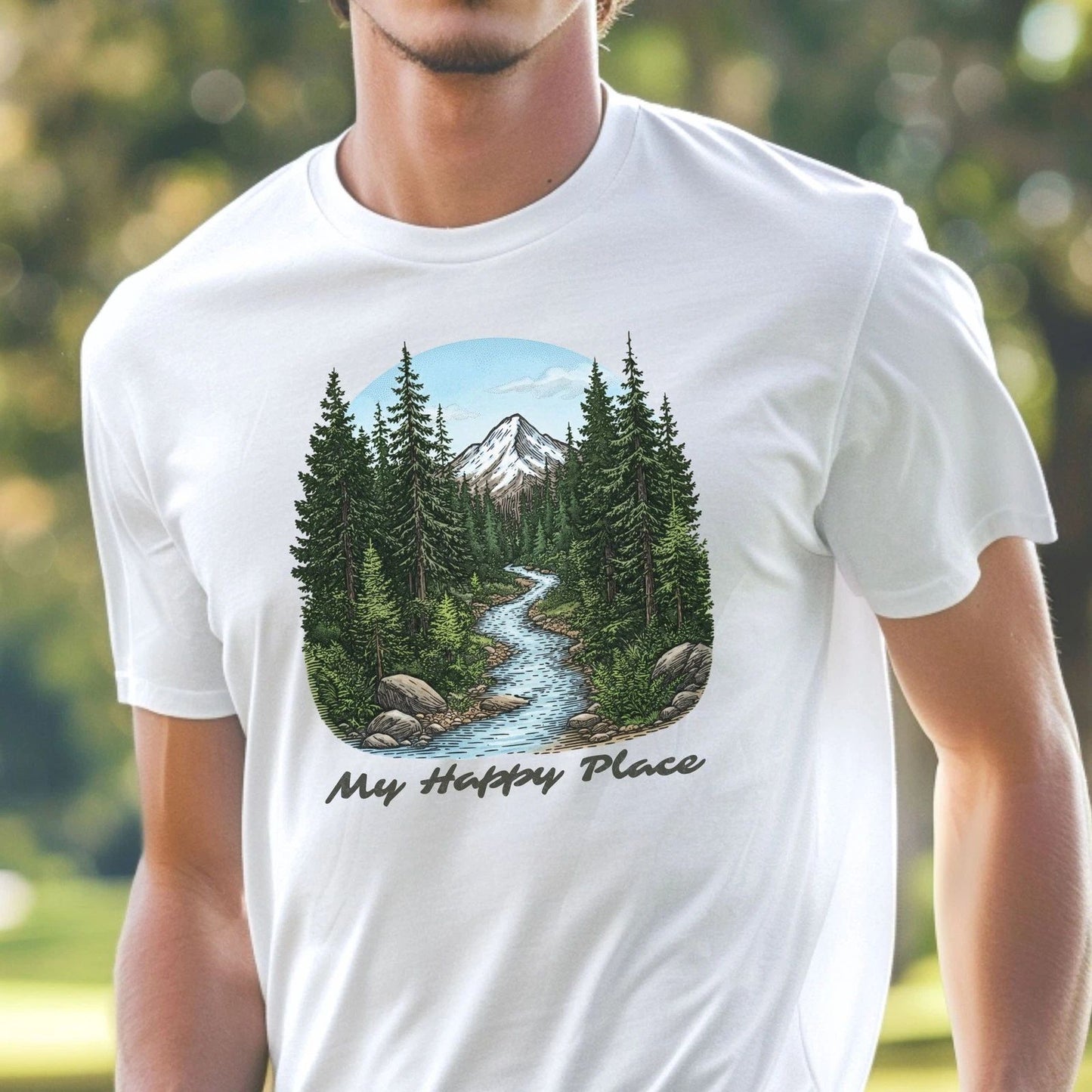 My Happy Place Hiking T-Shirt Unisex | Nature Lover Tee | Trail Hiker Shirt