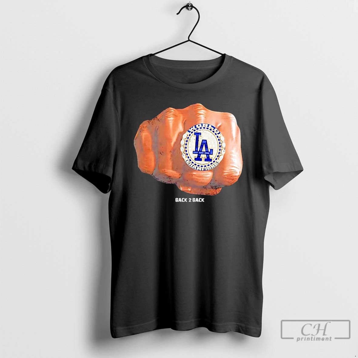 Premium Los Angeles Dodgers Back To Back Champions Ring 2 Sided T Shirts