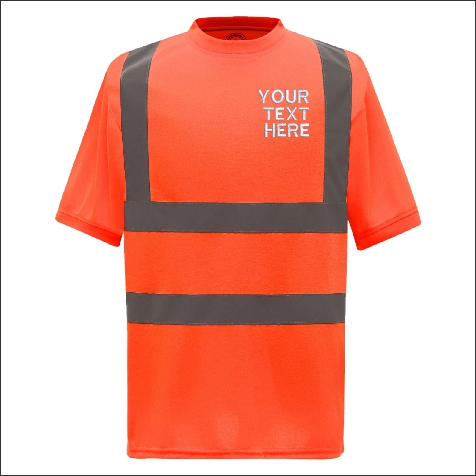 Personalised YOKO Hi Vis Men Short Sleeve Contrast Embroidered T Shirt Workwear