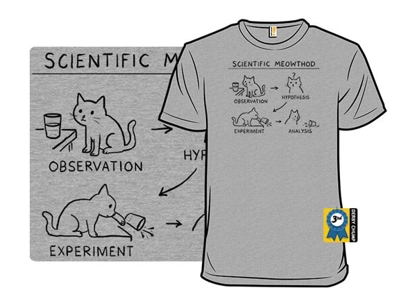 Scientific Meowthod Graphic Tee Men's Heather Grey Cat Science T-Shirt