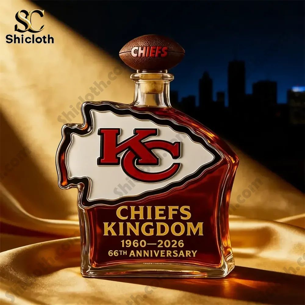 Chiefs Kingdom 66th Anniversary Commemorative Whiskey Glass Bottle