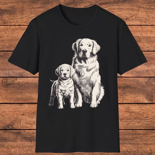 Golden Retriever Dog T-Shirt, Cute Dog Lover Shirt, Puppy and Adult Golden