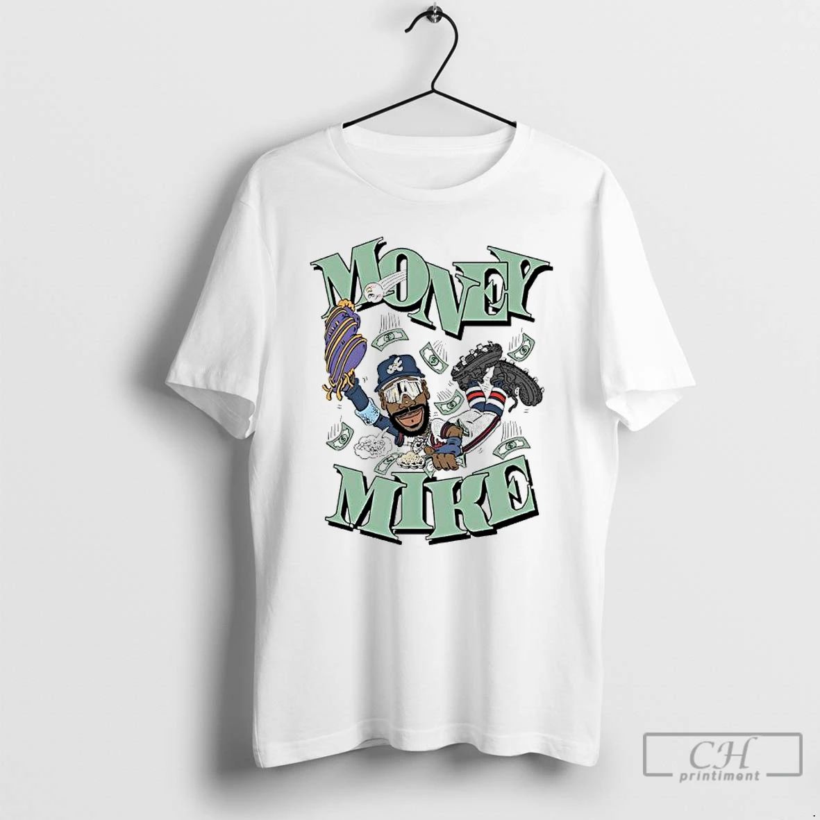 Premium Money Mike Mookie Betts Los Angeles Dodgers Player Caricature T Shirts