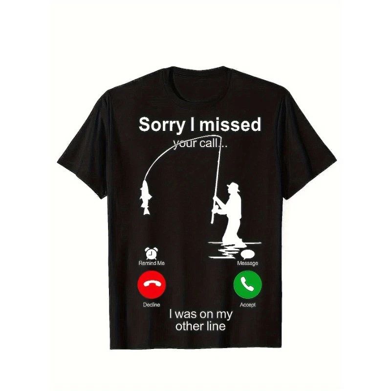 Funny Fishing Man Print Men's Casual Short Sleeve Shirt Men's Shirt for Summer