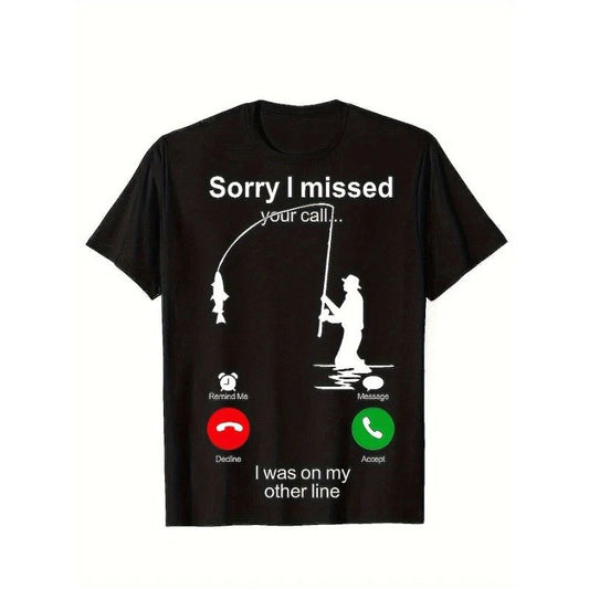 Funny Fishing Man Print Men's Casual Short Sleeve Shirt Men's Shirt for Summer