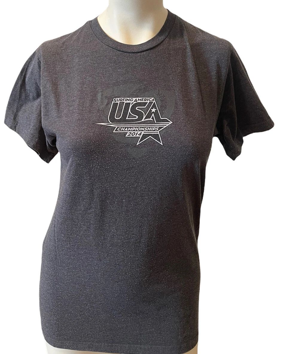 Surfing America USA Championships 2014 T Shirt Unisex Size S M Gray Surfer Surf