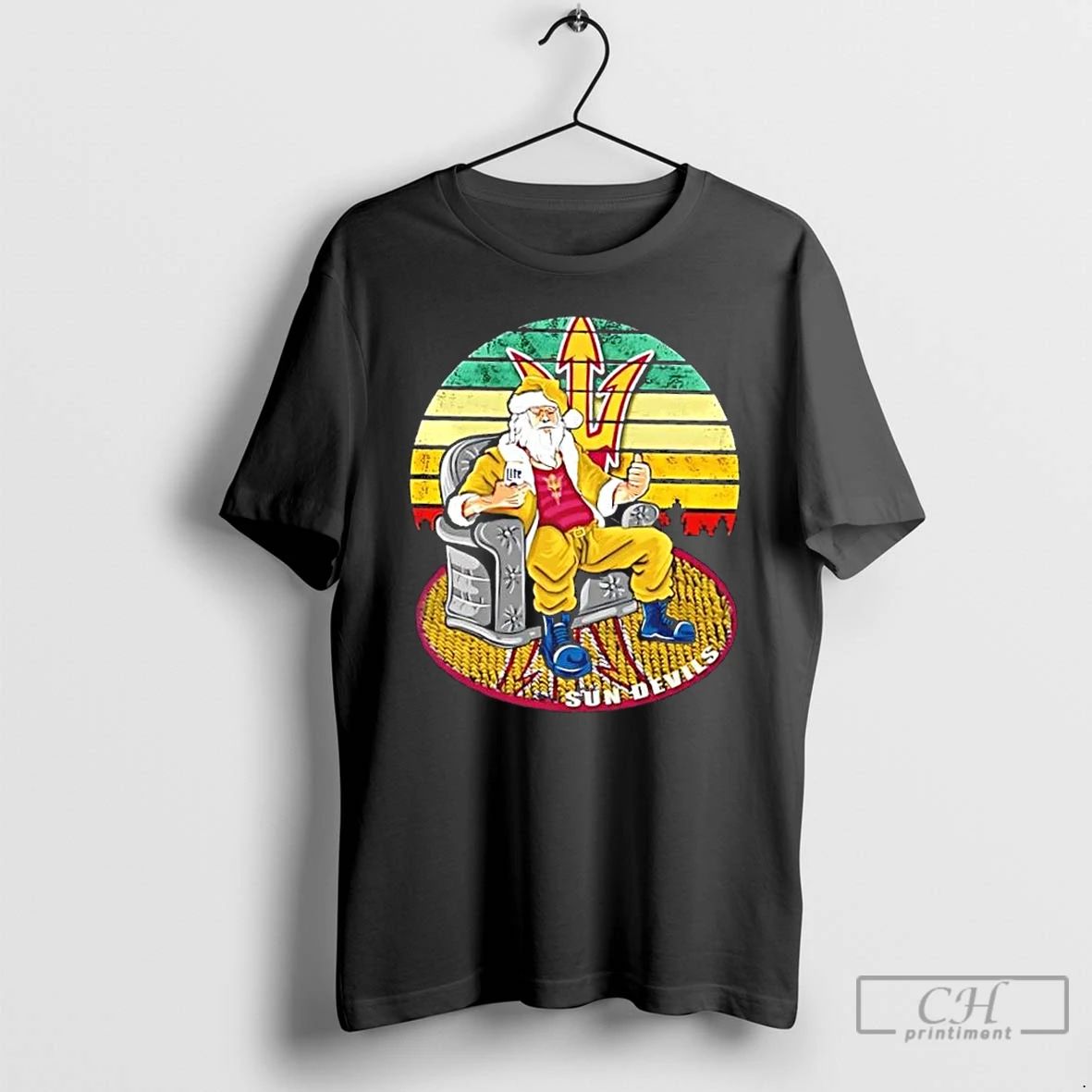 Premium Arizona State Sun Devils X Santa Claus Christmas Vintage T Shirts