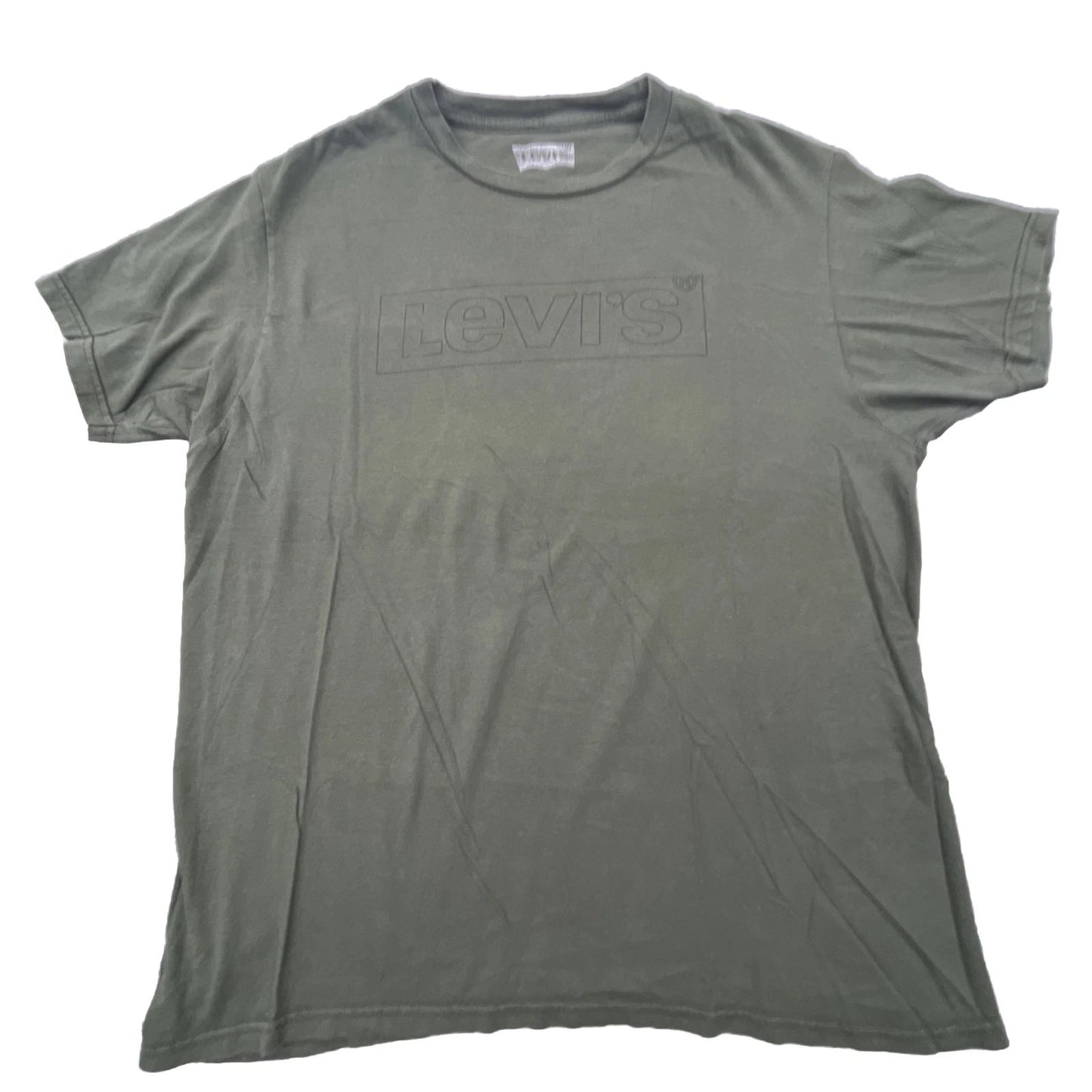 Levis T-shirt Men Size Large Green Simple Logo Print