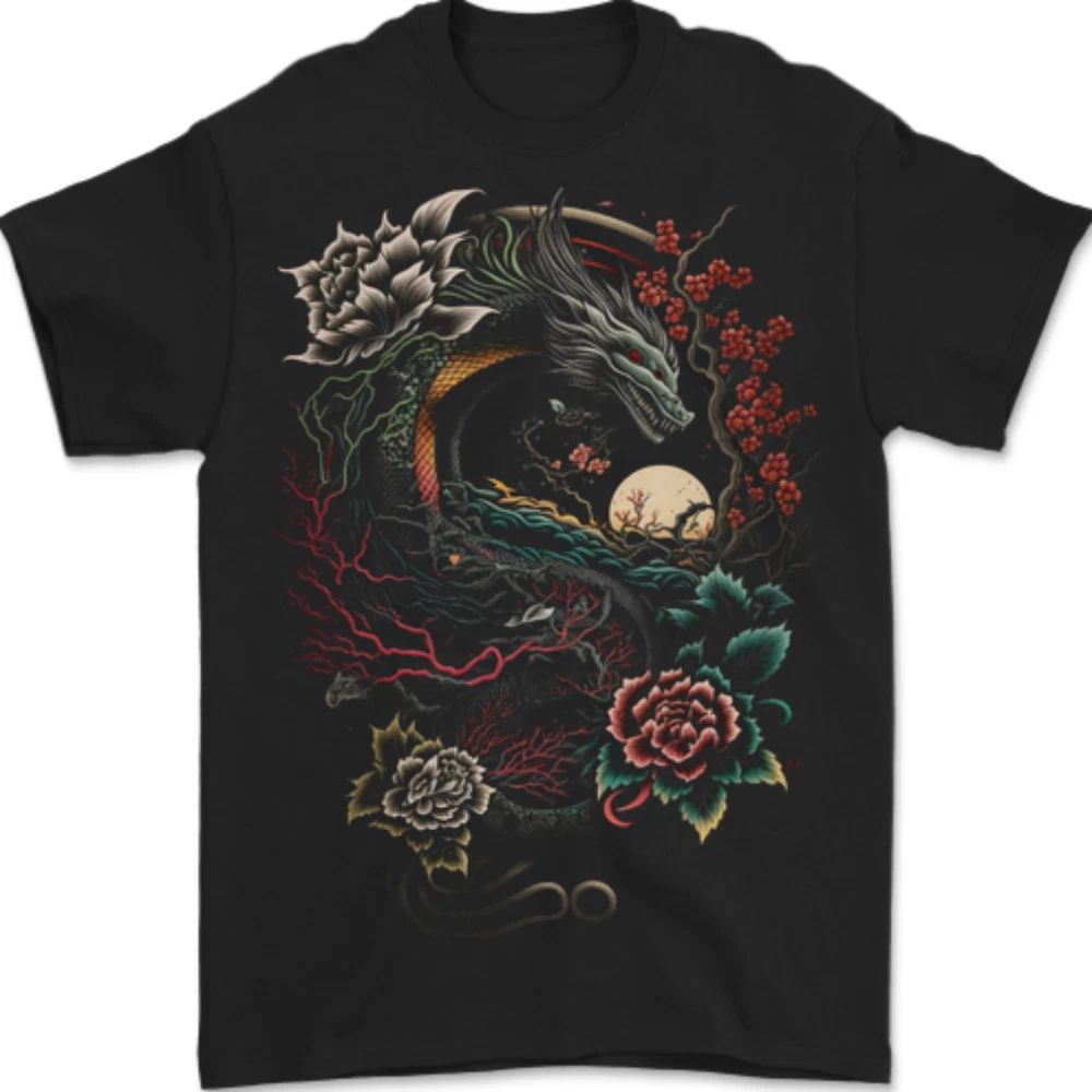 Chinese Dragon Fantasy 2 Mens T-Shirt 100% Cotton