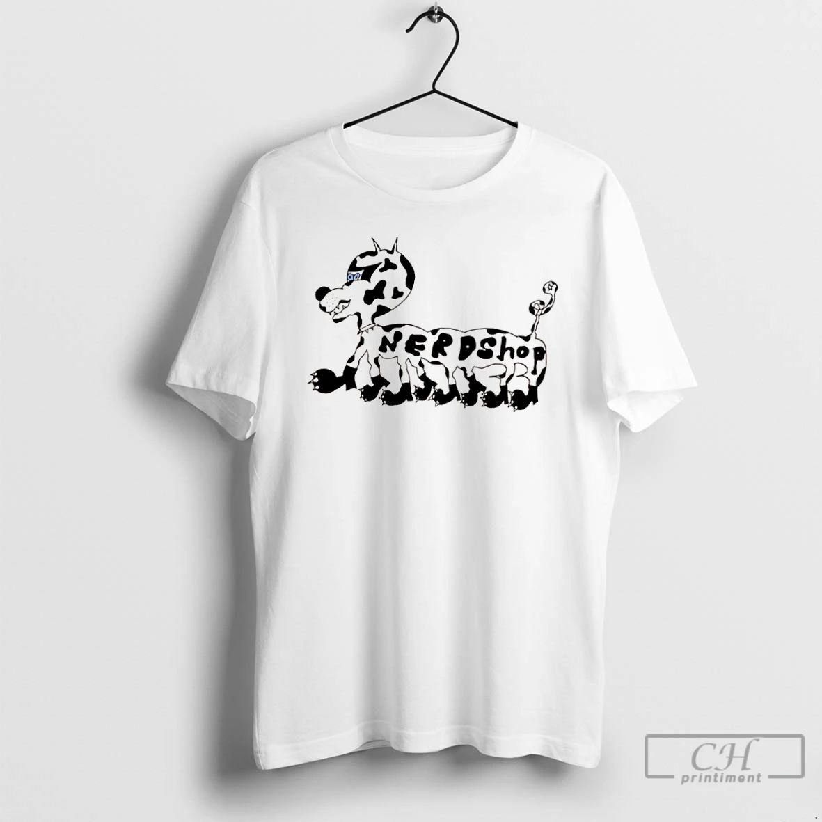 Classic Nerd Shop Dog Cow Graphic T Shirts