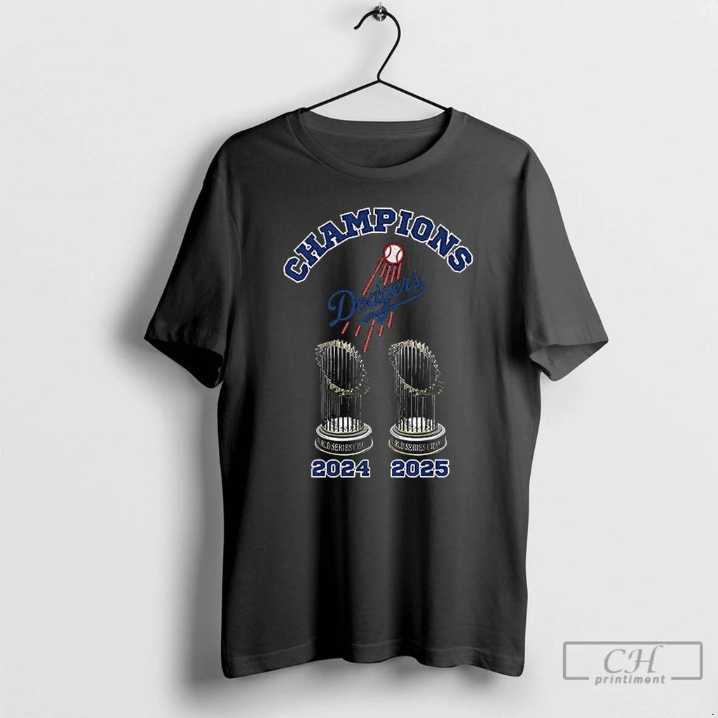 Premium Los Angeles Dodgers 2024 2025 World Series Champions Trophies T Shirts