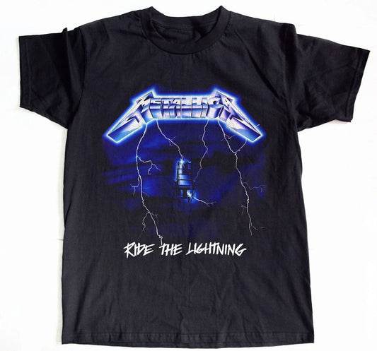 METALLICA - Ride the Lightning Album Retro 80s Rock Music T-shirt Size S-5XL
