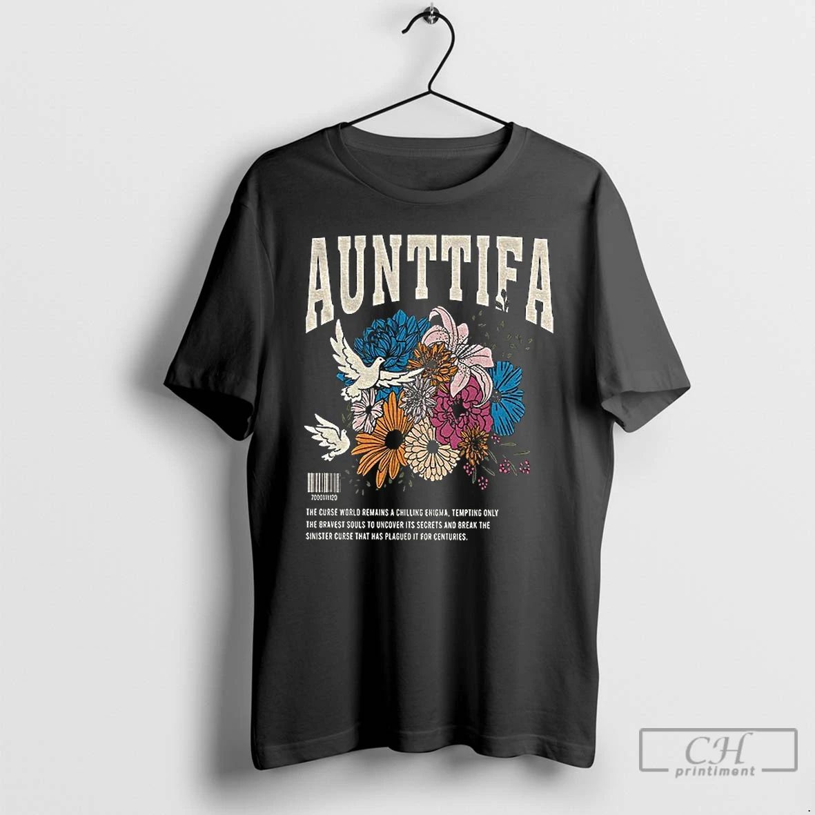 Premium Aunt Tifa Anti Fascist Retro Floral Boho Activist T Shirts