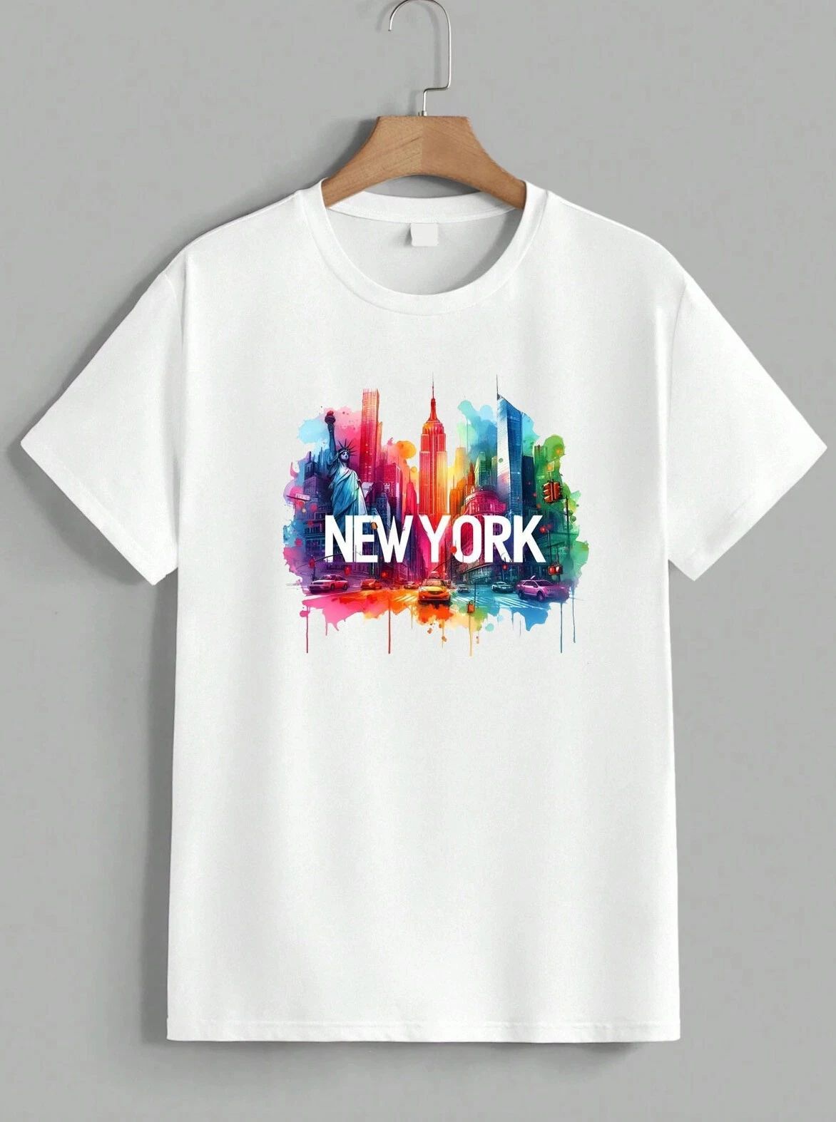 New York City Skyline T-Shirt NYC Statue Liberty Travel Souvenir Graphic Unisex