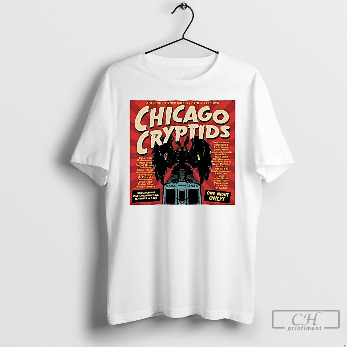 Classic Chicago Cryptids A Seventh Corner Gallery Group Art Show T Shirts