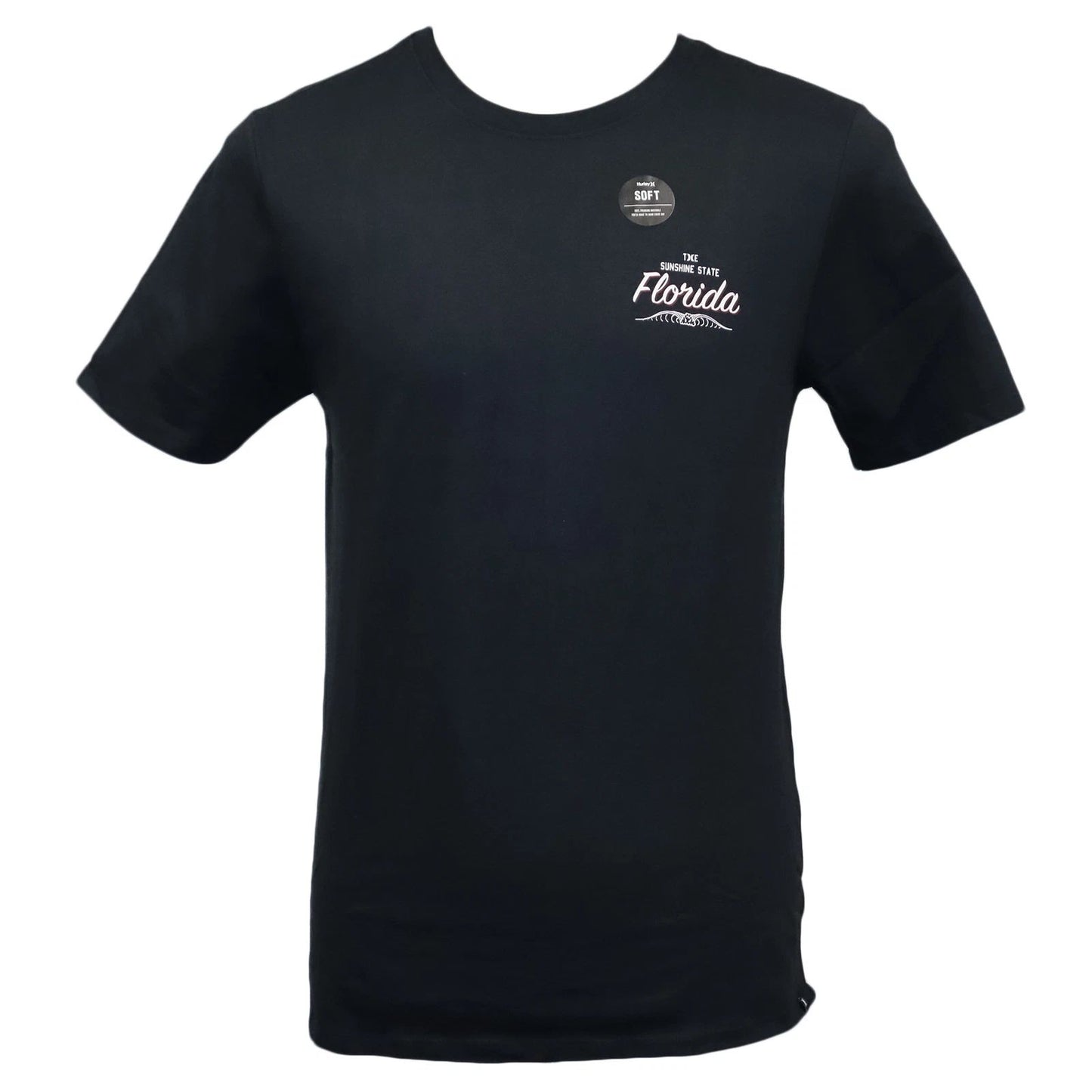 100% Cotton Hurley Men's The Sunshine State Florida 3D Map Black Tee Size XXL