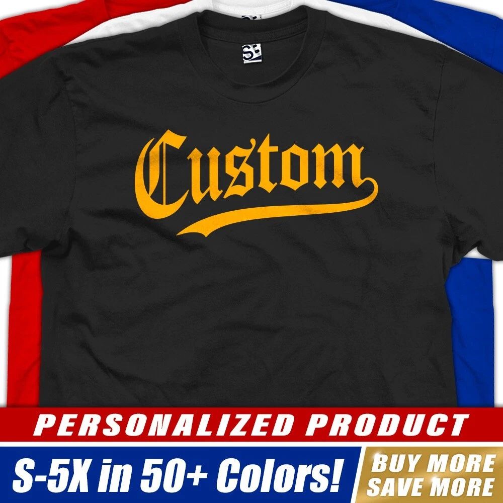 Custom 76er Jersey T-Shirt Old English Sports Team Personalize Logo Design Print