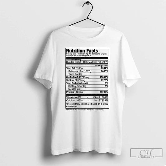 Classic Nutrition Facts Amount Per Serving Calories Total Fat Cholesterol Sodium Total Carbohydrate T Shirts