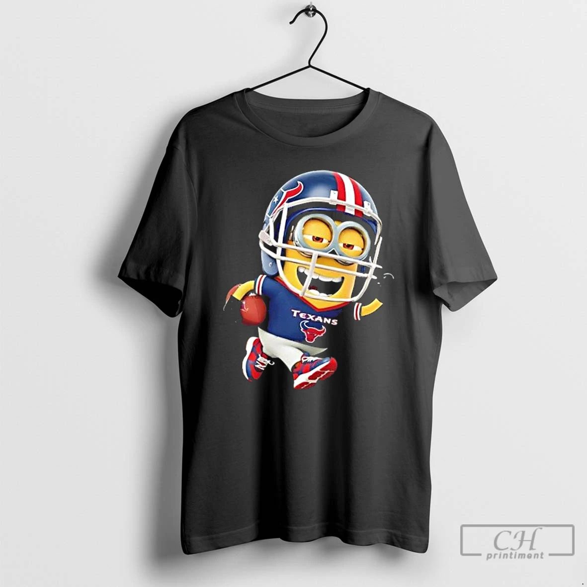 Premium Minions Is Holding A Ball And Smiling At Houston Texans Fans T Shirts