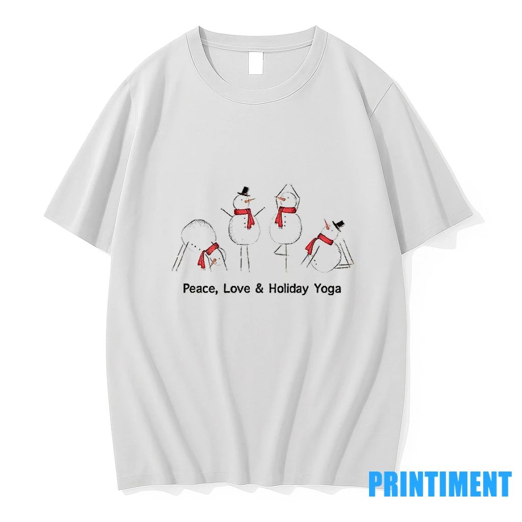 Snowmen Doing Yoga Peace Love And Holiday Yoga Merry Christmas Tshirts Sweater
