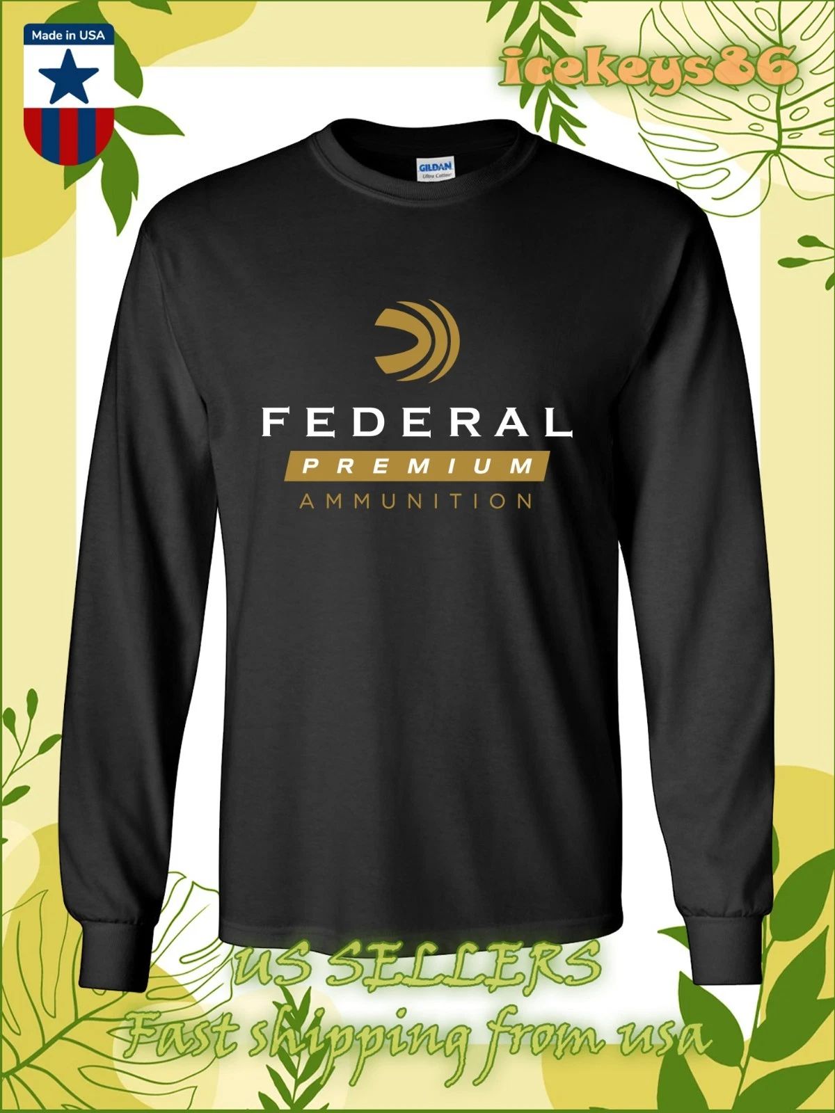 Federal Premium Amunition Logo Men's Long Sleeve T-Shirt American Size T-Shirt