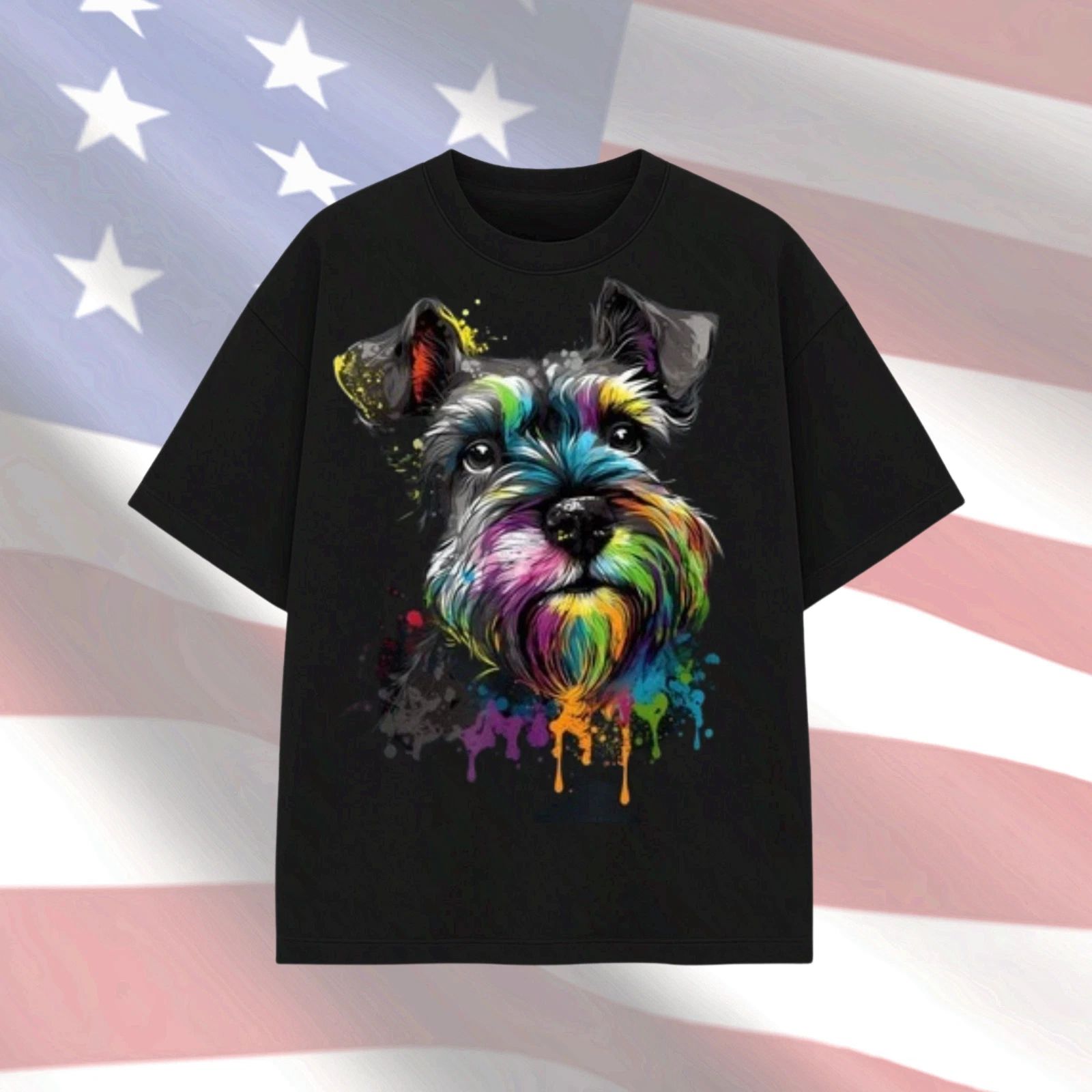 Miniature Funny Dog T-Shirt Colorful Pet Lover Graphic Tee S-4XL
