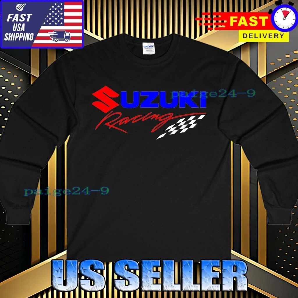 NEW SHIRT SUZUKI RACING LOGO LONG SLEEVE T-SHIRT FUNNY USA UNISEX TEE SIZE S-5XL