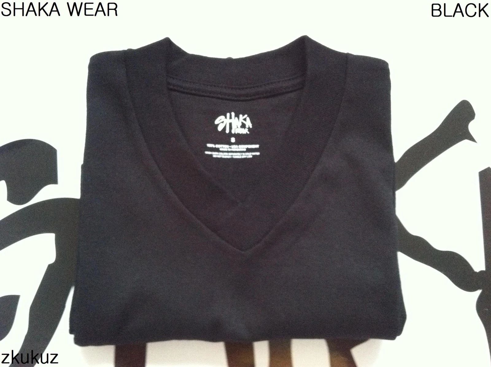 3 NEW SHAKA WEAR PLAIN SHORT SLEEVE V-NECK T-SHIRT BLACK BLANK MEDIUM M 3PC