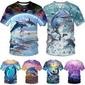 Cute Dolphin Short Sleeve 3D printed T-shirt Summer men's fashion Casual Tops