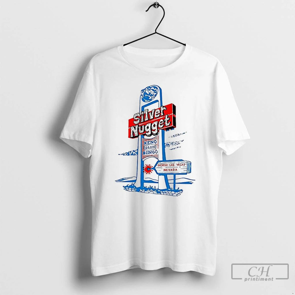 Premium Signboard Silver Nugget North Las Vegas Nevada Vintage T Shirts