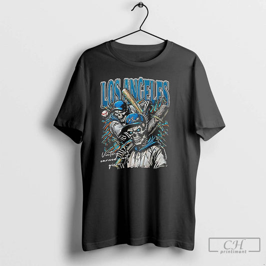 Classic Los Angeles Dodgers Baseball Victory Earned Not Given Skeleton T Shirts