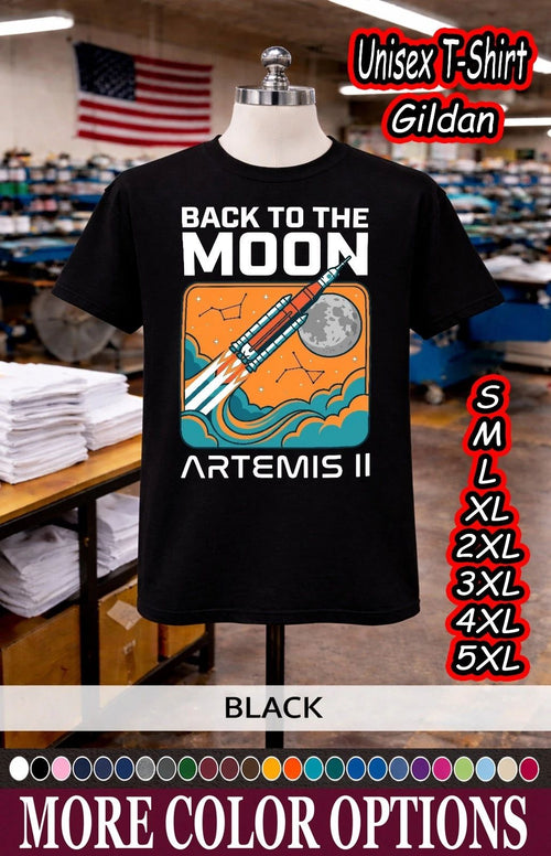 Artemis II 2026 Back to Moon Sweatshirt Space Mission Fan Graphic