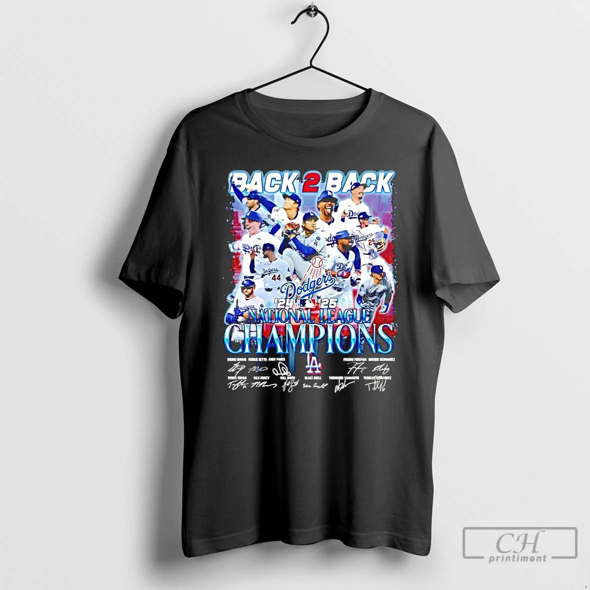 Classic Los Angeles Dodgers Back 2 Back 24 25 Nlcs Signatures T Shirts