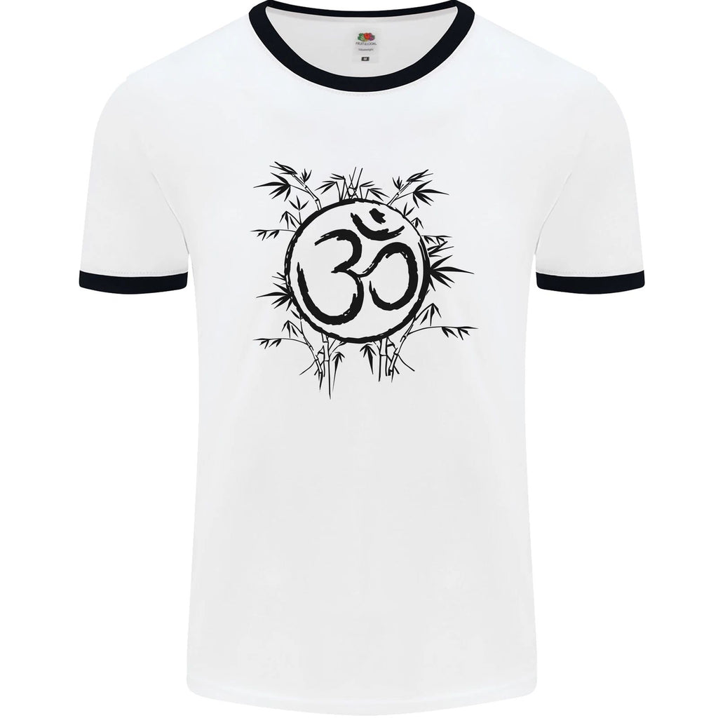 Yoga Symbol Sketch Meditation Mens Ringer T-Shirt