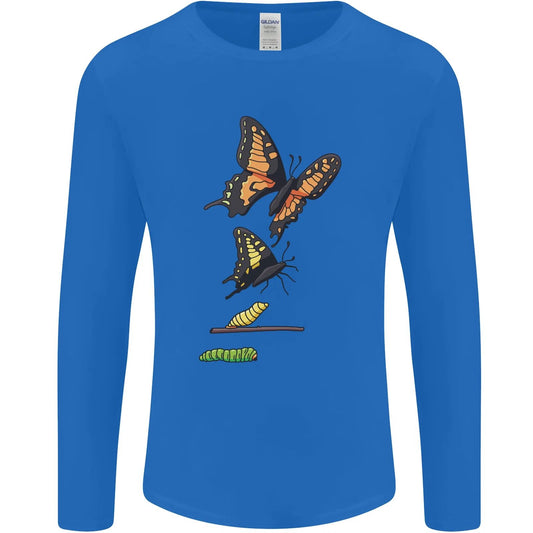 Butterfly Evolution Caterpillar Butterflies Mens Long Sleeve T-Shirt