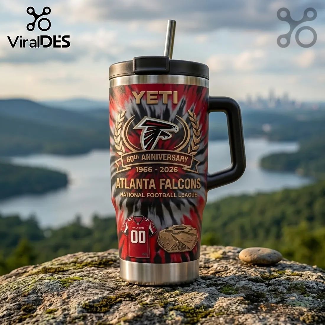Atlanta Falcons 60th Anniversary YETI Tumbler 40oz
