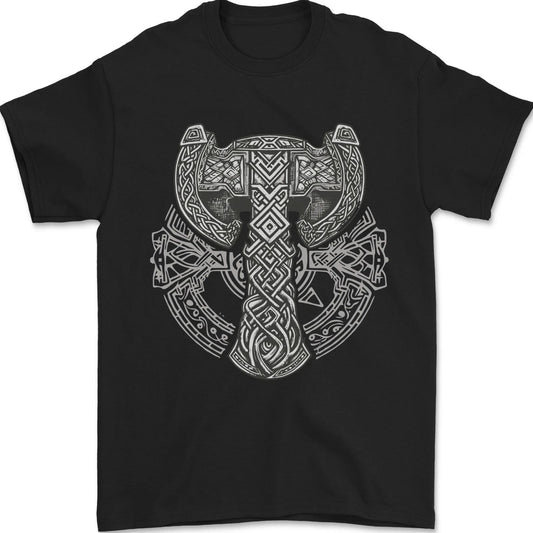 Thor Hammer Viking Symbols Odin Valhalla Mens T-Shirt 100% Cotton