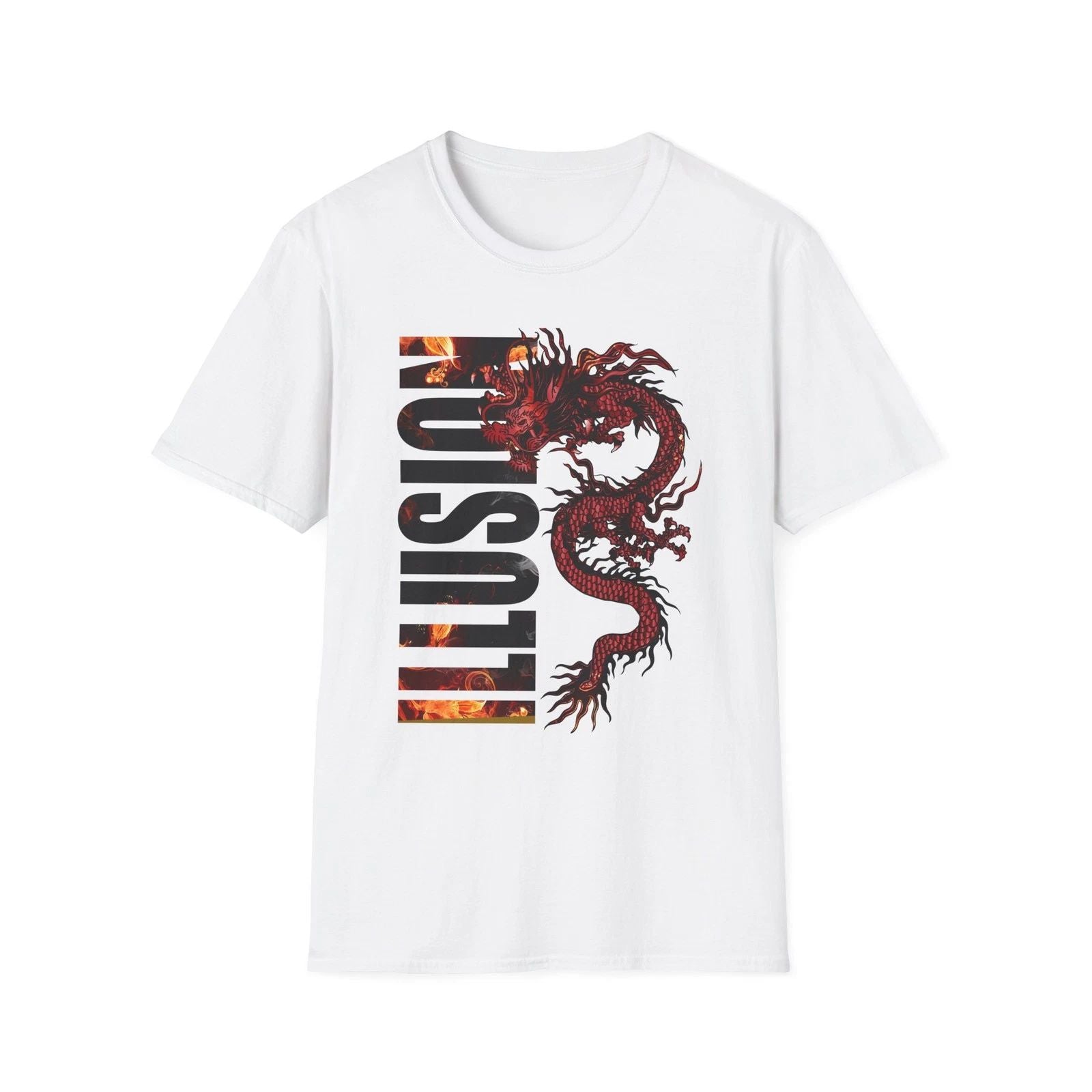 Illusion Dragon Graphic T-Shirt, Gift for Fantasy Lovers, Men's Women's