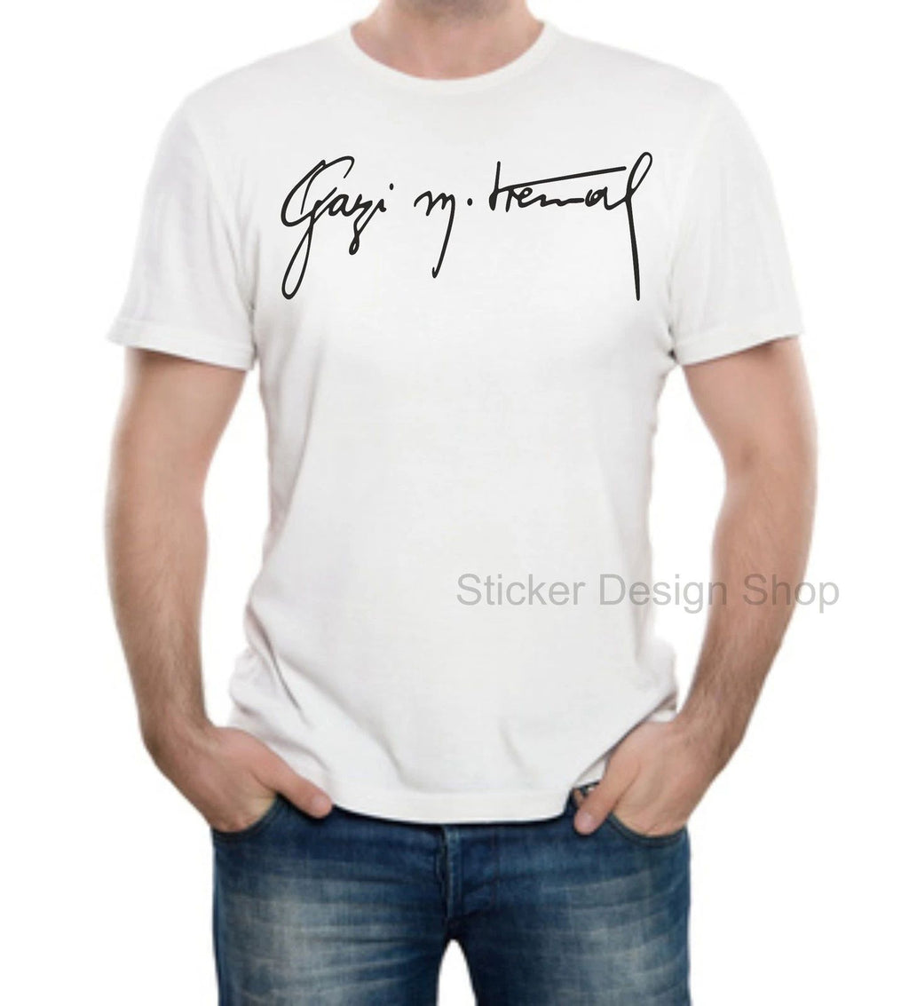 Atatürk Imza Türkiye Istanbul Turkey T-Shirt Print Cotton Fruit of The Loom