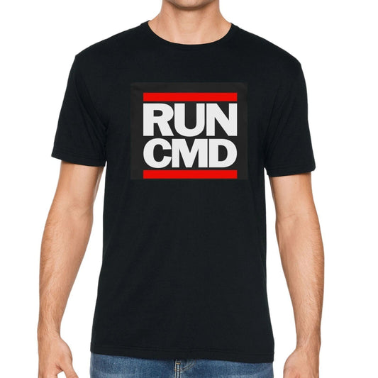 Run CMD T Shirt Mens Funny Computer Geek Nerd Tech Tee Unisex Short Sleeve Top