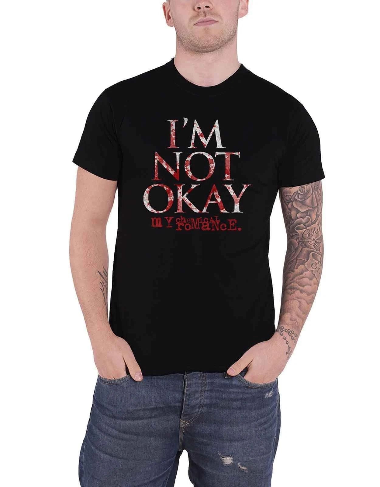 Men's I'm Not Okay Slim Fit T-Shirt Black Medium Black