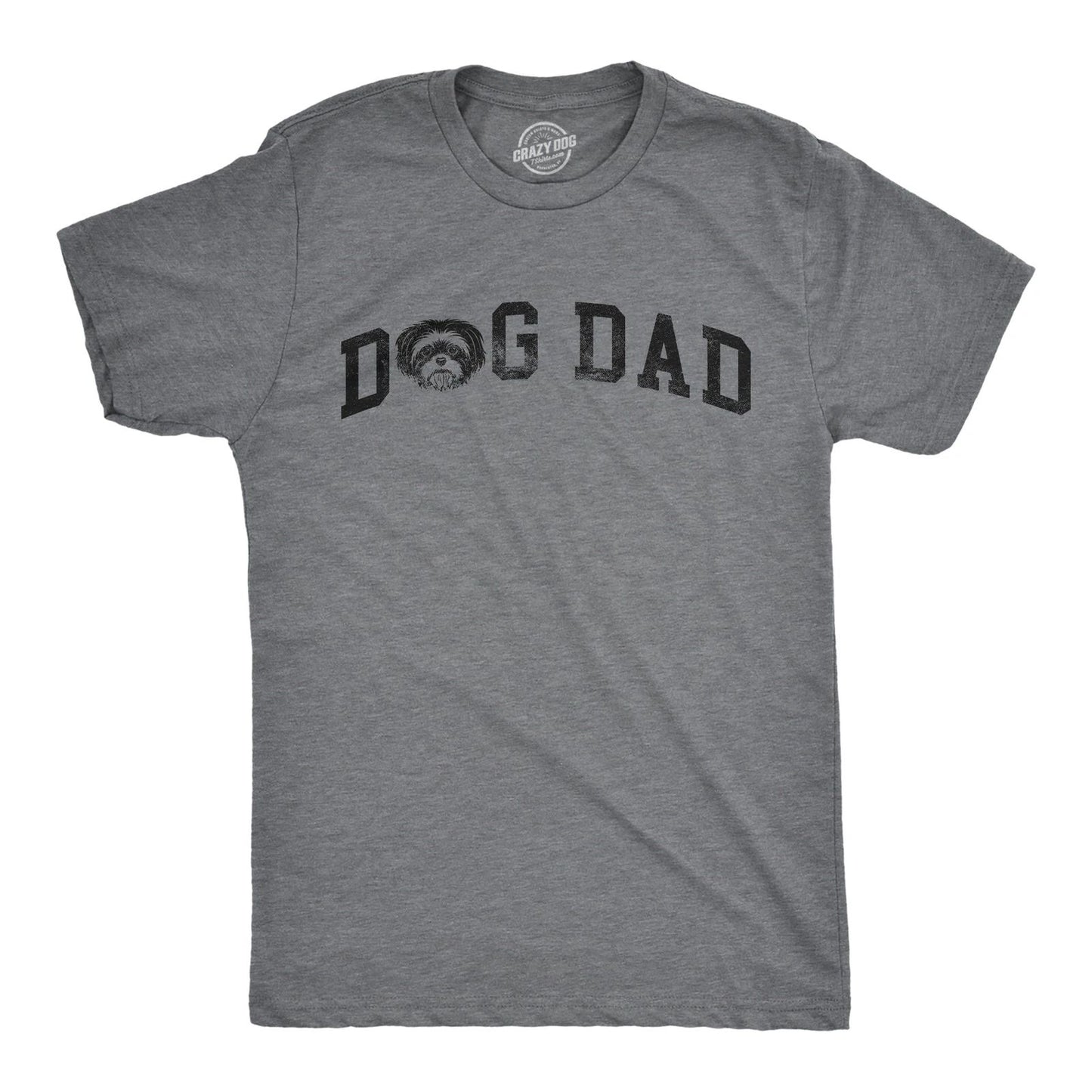 Mens Dog Dad Shih Tzu T Shirt Funny Cute Puppy Pet Shih Tzus Lover Tee for Guys