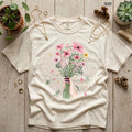 Vintage Flower Comfort Tee Boho Style Shirt Soft Casual Top Gift Her