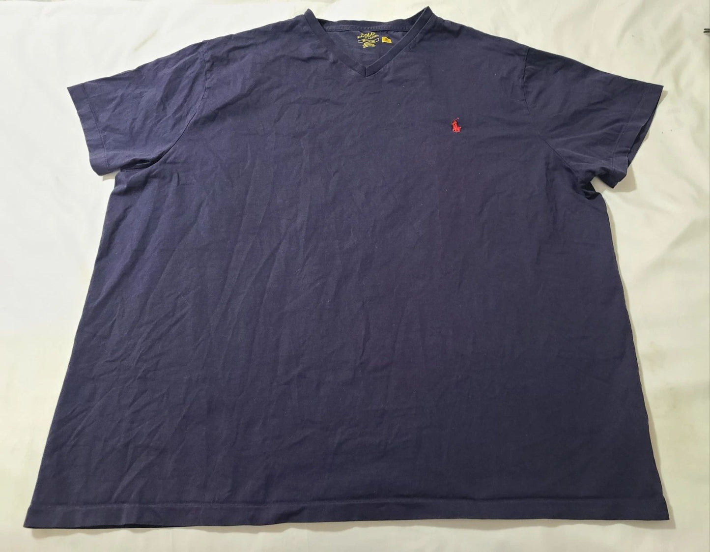 Polo Ralph Lauren V-Neck Shirt Mens Size 3XB Blue Classic Fit Cotton Preppy EUC