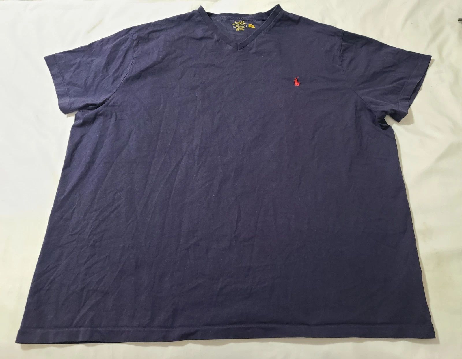 Polo Ralph Lauren V-Neck Shirt Mens Size 3XB Blue Classic Fit Cotton Preppy EUC