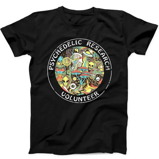 Psychedelic Research Volunteer Terence Mckenna Mushroom Gift Tee Black T Shirt 2