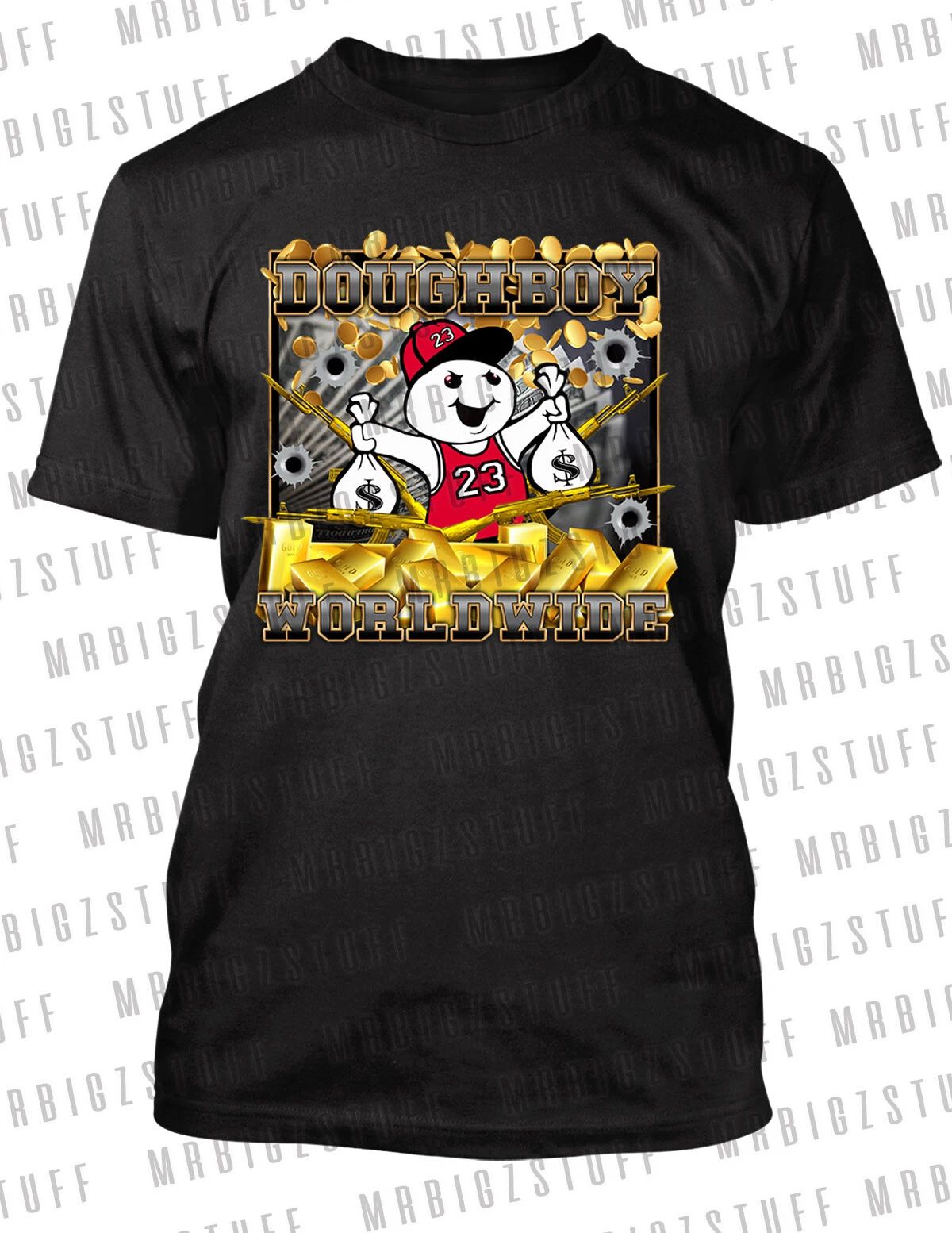 El Chapo Doughboy Worldwide Graphic Tee Shirt Pro Club Shaka Big Tall Small T