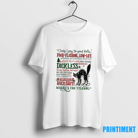 Black Cat Hallelujah Holy Shit Christmas Light Wheres The Tylenol Tshirts Sweater