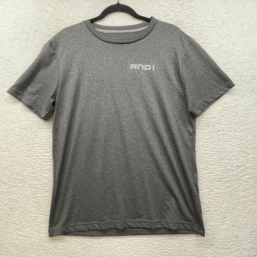 AND1 Shirt Mens Medium Gray Logo Adult Streetwear Basketball Basic Athletic Gym